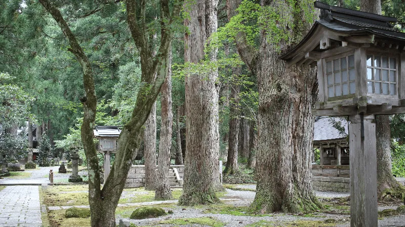 雄山神社芦峅中宮祈願殿の境内の雰囲気