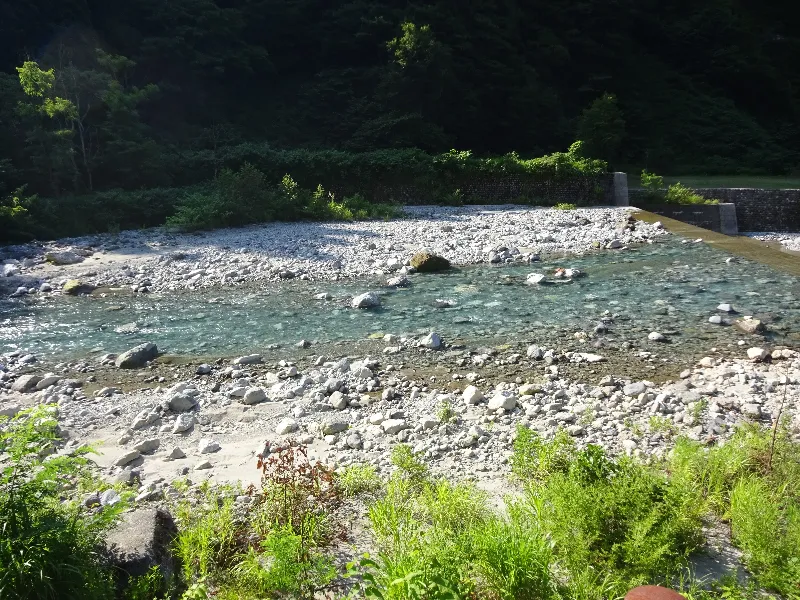 称名滝ヒルクライム川の水がきれい